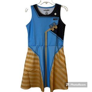 Overwatch Symmetra Dress Womens Large Blue Sleeveless Pockets Cosplay Costume